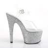 Pleaser ADORE-708HMG Silver Glitter Platform High Heels