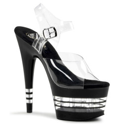 Pleaser ADORE-708LN Clear Stripe Platform High Heels