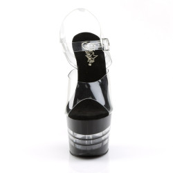 Pleaser ADORE-708LN Clear Stripe Platform High Heels