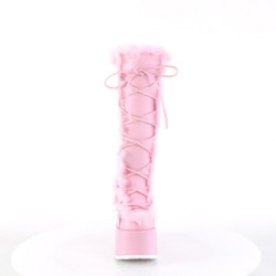 Demonia CAMEL-311 Pink Vegan Chunky Knee High Boot