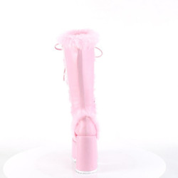 Demonia CAMEL-311 Pink Vegan Chunky Knee High Boot