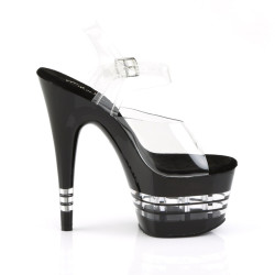 Pleaser ADORE-708LN Clear Stripe Platform High Heels