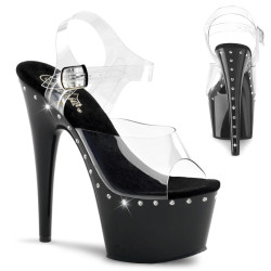 Pleaser ADORE-708LS Black Platform High Heeled Sandals