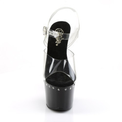 Pleaser ADORE-708LS Black Platform High Heeled Sandals