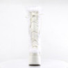 Demonia CAMEL-311 White Vegan Chunky Knee High Boot