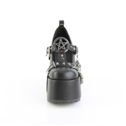 Demonia CAMEL-33 Black Vegan T-Strap Chunky Shoes