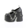 Demonia CAMEL-33 Black Vegan T-Strap Chunky Shoes