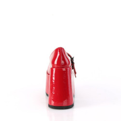Demonia CAMEL-55 Red Patent T-Strap Chunky Shoes