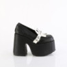 Demonia CAMEL-58 Black Vegan T-Strap Chunky Shoes