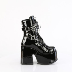 Demonia CAMEL-65 Black Patent Chunky Platform Boots