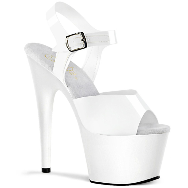 Pleaser ADORE-708N White Jelly Like High Heeled Sandals Pleaser ADORE-708N White Jelly Like High Heeled Sandals