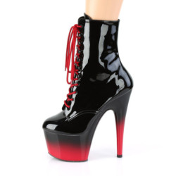 Pleaser ADORE-1020BR-H Black Patent Black-Red Boots