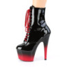 Pleaser ADORE-1020BR-H Black Patent Black-Red Boots