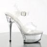 Pleaser CAPTIVA-608 Clear Platform High Heeled Shoes