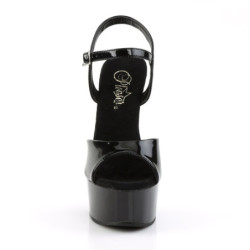 Pleaser CAPTIVA-609 Black Patent High Heeled Shoes Women