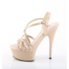 Pleaser CAPTIVA-613 Nude Strappy High Heels Sandals Women