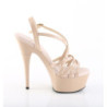 Pleaser CAPTIVA-613 Nude Strappy High Heels Sandals Women
