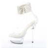 Pleaser CAPTIVA-624RS White Ankle Cuff High Heels Shoes