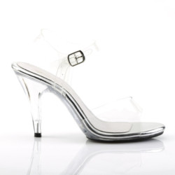 Fabulicious CARESS-408 Transparent Low Heeled Sandals