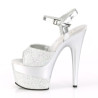 Pleaser ADORE-709-2G Silver Glitter Platform High Heels