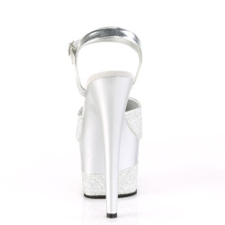 Pleaser ADORE-709-2G Silver Glitter Platform High Heels