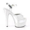 Pleaser ADORE-709-2G Silver Glitter Platform High Heels
