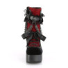 Demonia CHARADE-110 Black Red Chunky Platform Boots