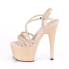 Pleaser ADORE-713 Nude Criss Cross Straps High Heels
