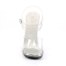 Fabulicious CHIC-08 Transparent Steel Heeled Sandals