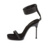 Fabulicious CHIC-40 Black Ankle Strap Steel Heel Sandal