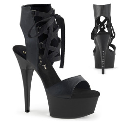 Pleaser CAPTIVA-600-14 Black Ankle Cuff High Heel Shoe