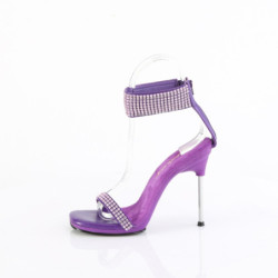 Fabulicious CHIC-40 Purple Ankle Strap Steel Heel Sandal