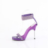 Fabulicious CHIC-40 Purple Ankle Strap Steel Heel Sandal