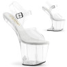Pleaser CRAZE-808 Clear Heelless Pony Platform Sandals