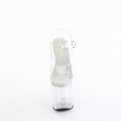 Pleaser CRAZE-808 Clear Heelless Pony Platform Sandals