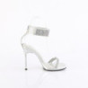 Fabulicious CHIC-40 Silver Ankle Strap Steel Heel Sandal