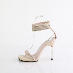 Fabulicious CHIC-40 Tan Ankle Strap Steel Heel Sandal