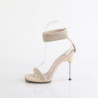 Fabulicious CHIC-40 Tan Ankle Strap Steel Heel Sandal