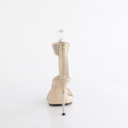 Fabulicious CHIC-40 Tan Ankle Strap Steel Heel Sandal