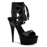 Pleaser DELIGHT-600-14 Black Ankle Cuff High Heels