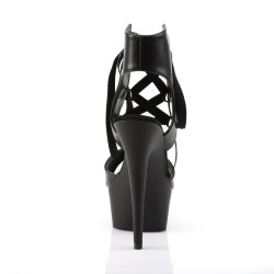 Pleaser DELIGHT-600-14 Black Ankle Cuff High Heels