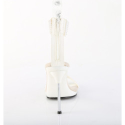 Fabulicious CHIC-40 White Ankle Strap Steel Heel Sandal