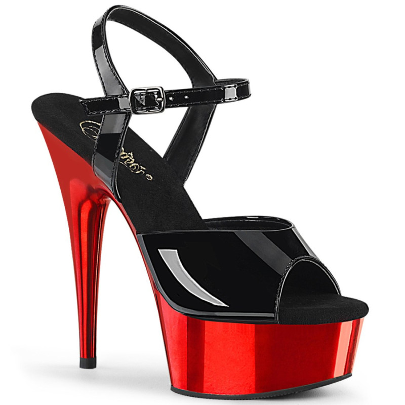 Pleaser DELIGHT-609 Red Chrome Platform High Heels Pleaser DELIGHT-609 Red Chrome Platform High Heels