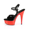 Pleaser DELIGHT-609 Red Chrome Platform High Heels