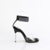 Fabulicious CHIC-42 Black Ankle Strap Steel Heel Sandal