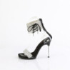 Fabulicious CHIC-47 Black Ankle Cuff Steel Heel Sandal