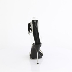 Fabulicious CHIC-47 Black Ankle Cuff Steel Heel Sandal