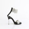 Fabulicious CHIC-47 Black Ankle Cuff Steel Heel Sandal
