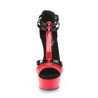 Pleaser DELIGHT-663 Red Black T-Strap High Heel Sandal