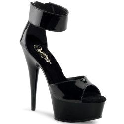 Pleaser DELIGHT-670-3 Black Ankle Cuff High Heels Shoes